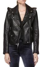Women's Paige Annika Leather Moto Jacket - Black