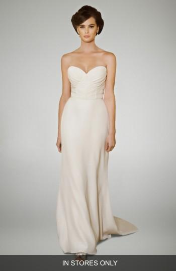 Women's Matthew Christopher Selma Crepe Column Gown, Size - White