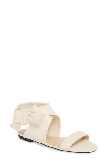 Women's Sole Society Calynda Bow Ankle Wrap Sandal M - White
