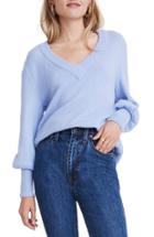Women's Madewell Dashwood V-neck Sweater, Size - Blue