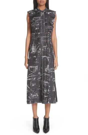 Women's Burberry Parker Landmark Print Silk Dress Us / 38 It - Black