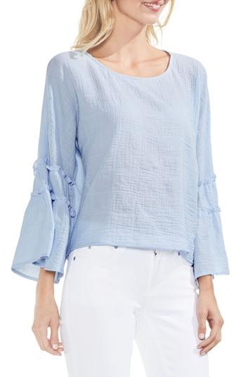 Women's Vince Camuto Ruffle Sleeve Blouse, Size - Blue