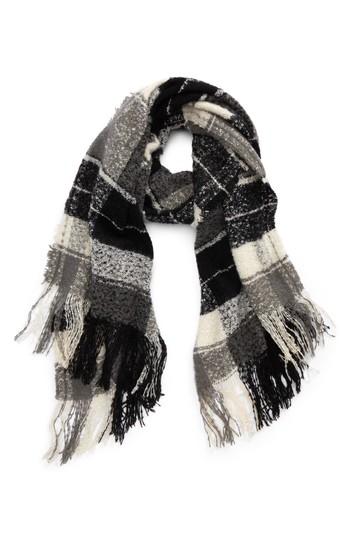 Women's Nyc Underground Plaid Boucle Scarf, Size - Grey