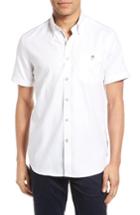 Men's Ted Baker London Wooey Mini Texture Sport Shirt (s) - White