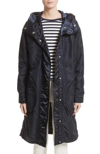 Women's Belstaff Claredon Hooded Raincoat Us / 42 It - Blue