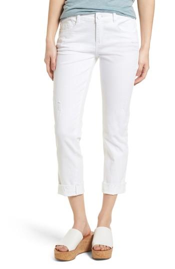 Women's Wit & Wisdom Flex-ellent Cuffed Boyfriend Jeans - White