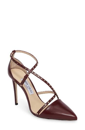 Women's Jimmy Choo Tiff Pointy Toe Pump .5us / 35.5eu - Burgundy
