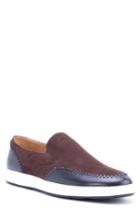 Men's Zanzara Caravaggio Whipstitched Slip-on Sneaker M - Brown