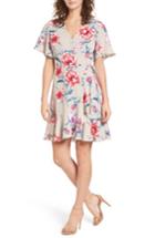 Women's Lucy Floral Wrap Dress - Beige