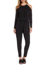 Women's Michael Michael Kors Cold Shoulder Jumpsuit - Black