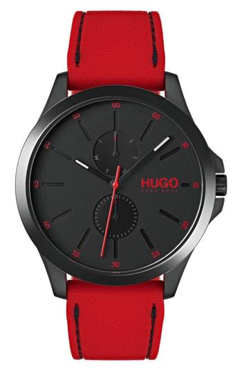 Men's Hugo Silicone Strap Watch, 41mm