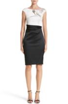 Women's Talbot Runhof Bateau Neck Stretch Satin Column Gown - Black