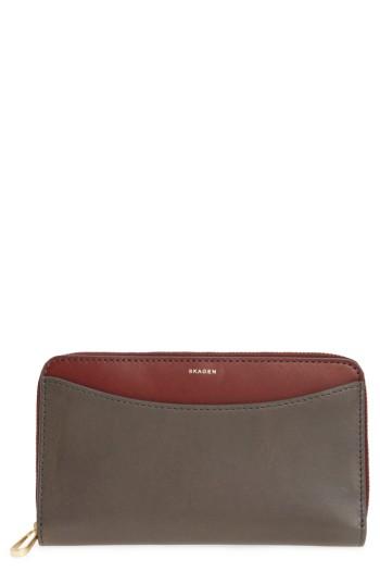 Women's Skagen Compact Continental Wallet - Grey
