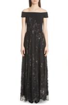 Women's Carmen Marc Valvo Off The Shoulder Gown - Black