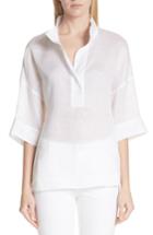 Women's Lafayette 148 New York Silvia Blouse, Size - White