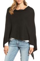 Women's Echo Fringe Poncho, Size - Black