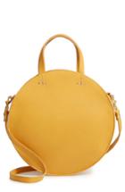 Clare V. Petit Alistair Leather Circular Crossbody Bag - Yellow
