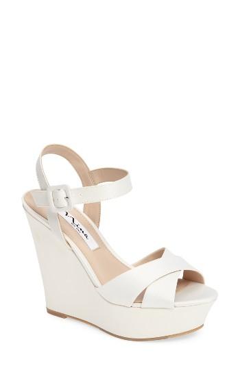 Women's Nina Jinjer Platform Wedge Sandal M - Ivory