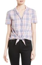 Women's Equipment Keira Tie Front Plaid Cotton Shirt - Beige