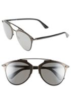 Women's Dior Reflected 52mm Brow Bar Sunglasses - Black/ Black Mirror