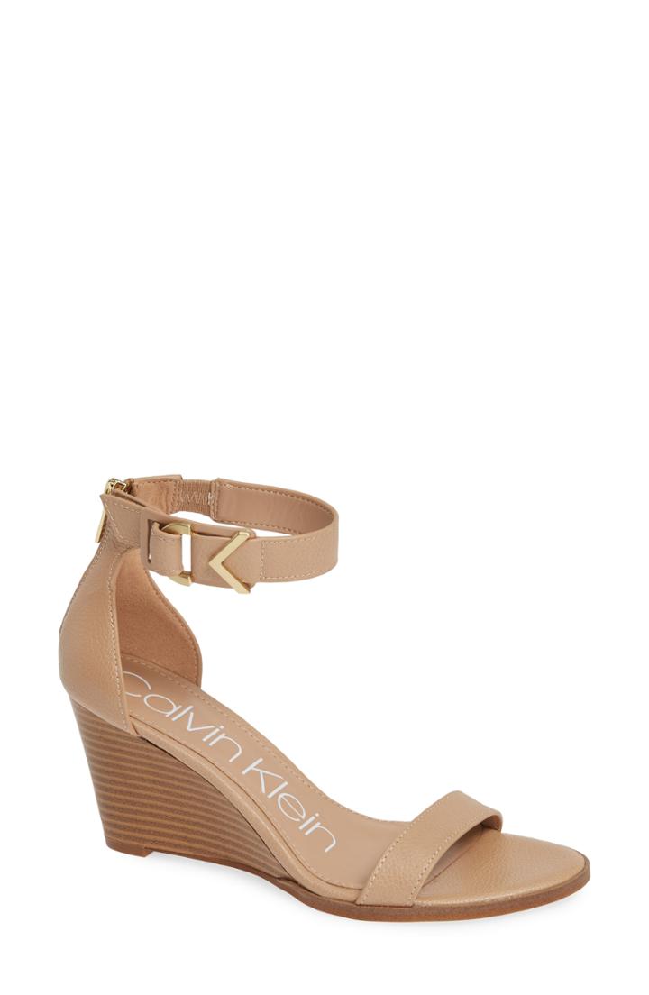 Women's Calvin Klein Wilhelmina Wedge Sandal M - Beige