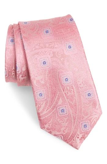 Men's Nordstrom Men's Shop Baird Medallion Silk Tie, Size - Pink