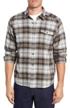 Men's Patagonia Regular Fit Organic Cotton Flannel Shirt, Size - Black