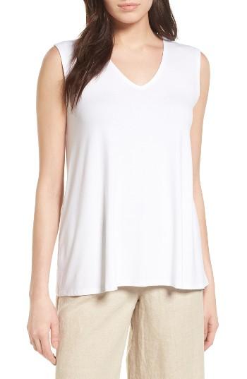 Women's Eileen Fisher Jersey Tank, Size - White