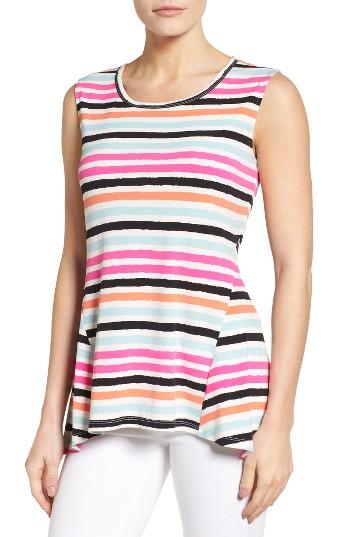 Women's Chaus Wavy Stripe High/low Top
