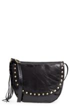 Hobo Maverick Studded Leather Saddle Bag - Black