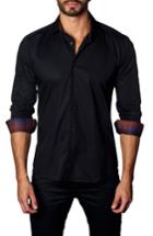 Men's Jared Lang Trim Fit Diamond Jacquard Sport Shirt - Black
