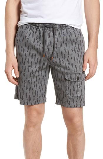 Men's Michael Bastian Garment Dyed Print Pocket Shorts - Grey
