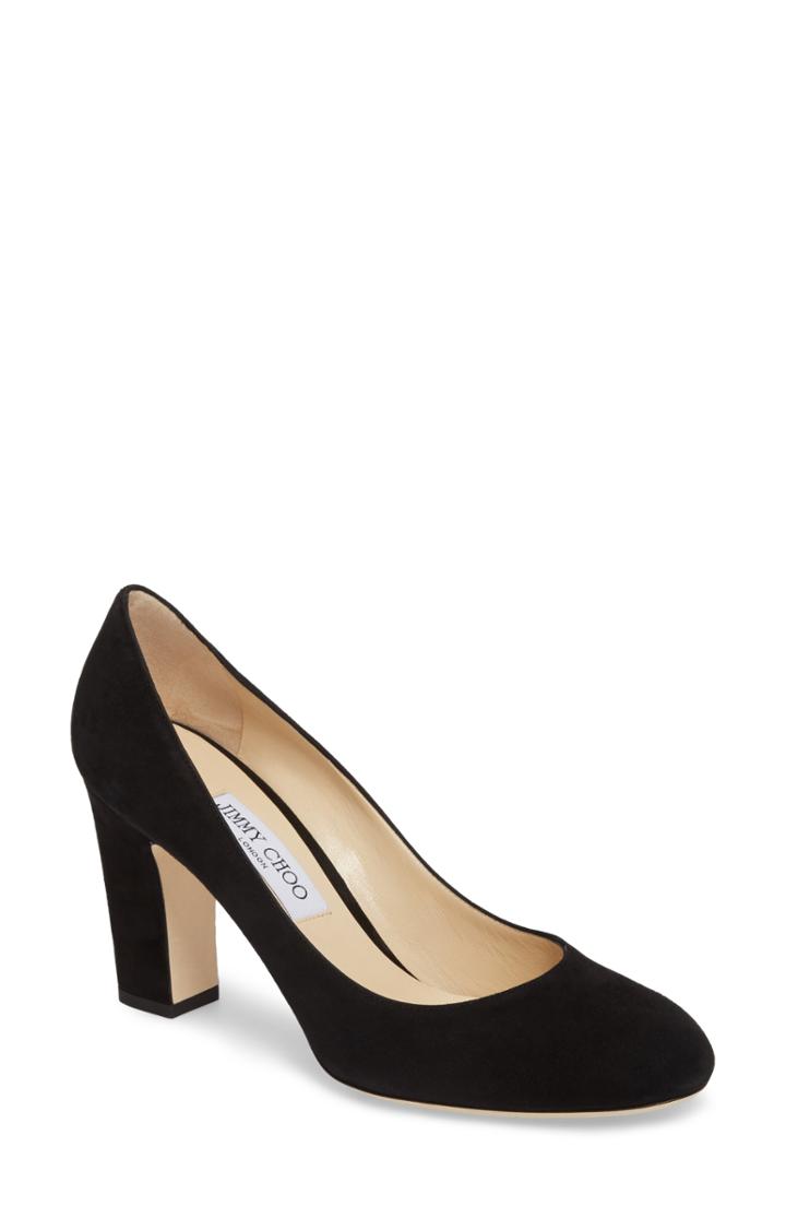 Women's Jimmy Choo Billie Block Heel Pump Us / 34eu - Black