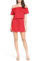 Women's 19 Cooper Off The Shoulder Romper - Coral