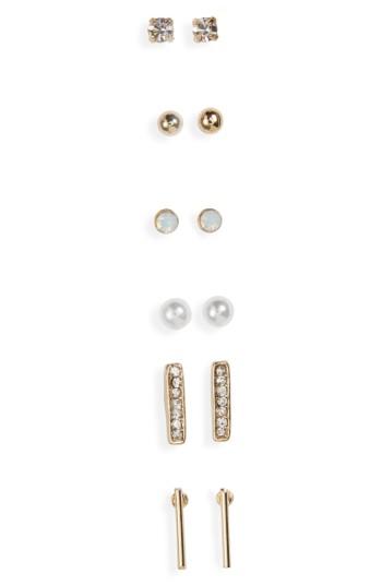 Women's Bp. 6-pack Faux Pearl & Crystal Stud Earrings
