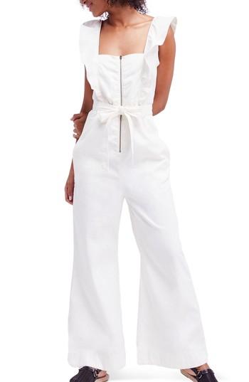 Women's Free People Sun Valley Ruffle Jumpsuit - White