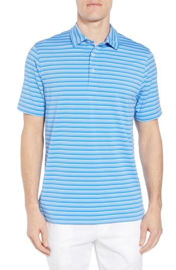 Men's Vineyard Vines Sankaty Stripe Performance Polo, Size - Blue