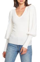 Women's 1.state Blouson Sleeve Textured Sweater, Size - White