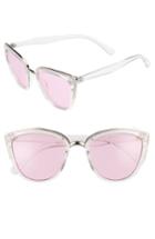 Women's Bp. 66mm Colored Cat Eye Sunglasses - Clear/ Pink