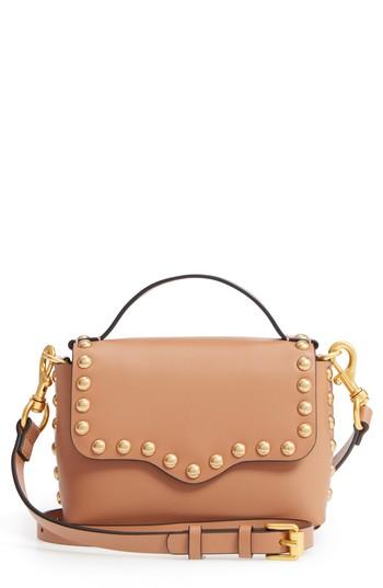Rebecca Minkoff Blythe Small Studded Leather Crossbody Bag - Beige