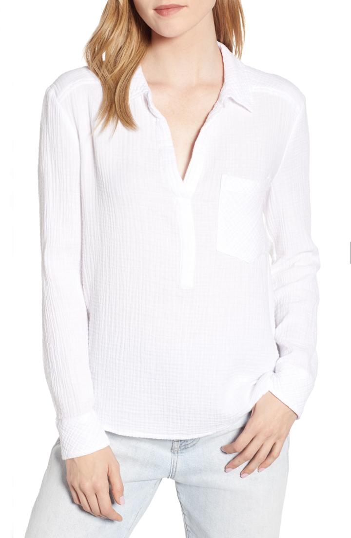 Women's 1.state Double Gauze Top - White