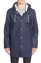 Men's Stutterheim Stockholm Waterproof Hooded Raincoat - Blue