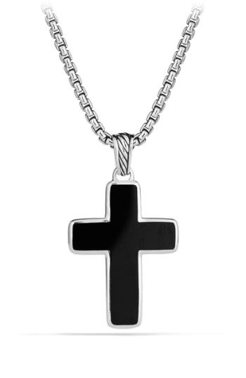 Men's David Yurman 'exotic Stone' Reversible Cross With Black Onyx