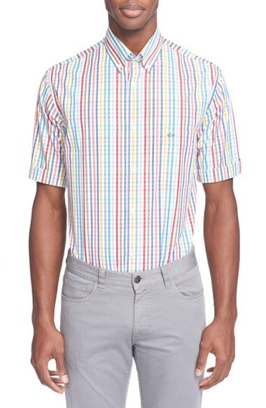 Men's Paul & Shark Fit Short Sleeve Check Sport Shirt