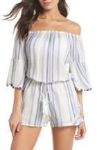 Women's Surf Gypsy Off The Shoulder Cover-up Romper - Blue