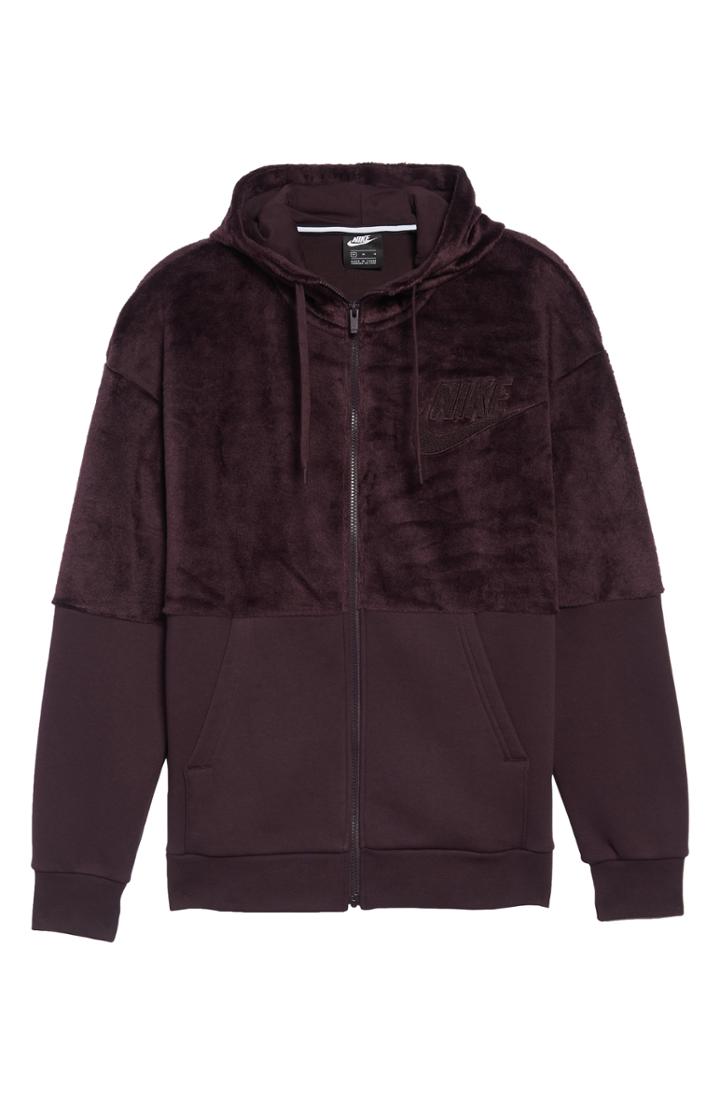 Men's Nike Nsw Fleece Zip Hoodie R - Burgundy