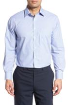 Men's Nordstrom Men's Shop Traditional Fit No-iron Check Dress Shirt .5 34/35 - Blue