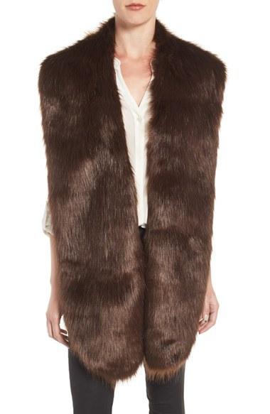 Women's Badgley Mischka Faux Mink Stole, Size - Brown