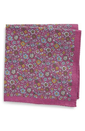Men's Eton Floral Pocket Square, Size - Red