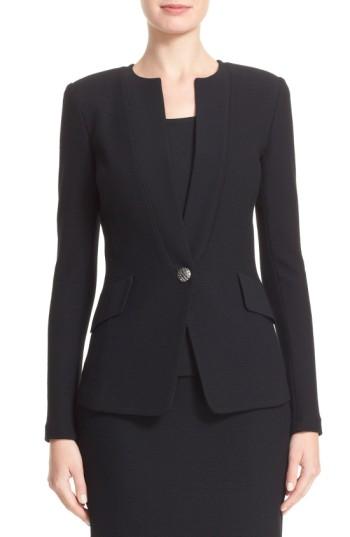 Women's St. John Collection Micro Boucle Knit Jackt - Black